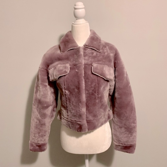 Purple rabbit hair and wool hair Teddy jacket. - Picture 5 of 7